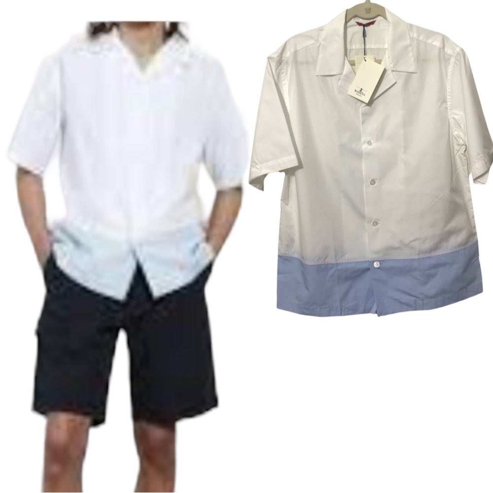 Barena Camecia Levante camp collar shirt color‎ block Italy NWT Various S…